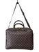 Louis Vuitton Brown & Beige Leather Damier Zip Pockets Men's Bag Brown & Beige
