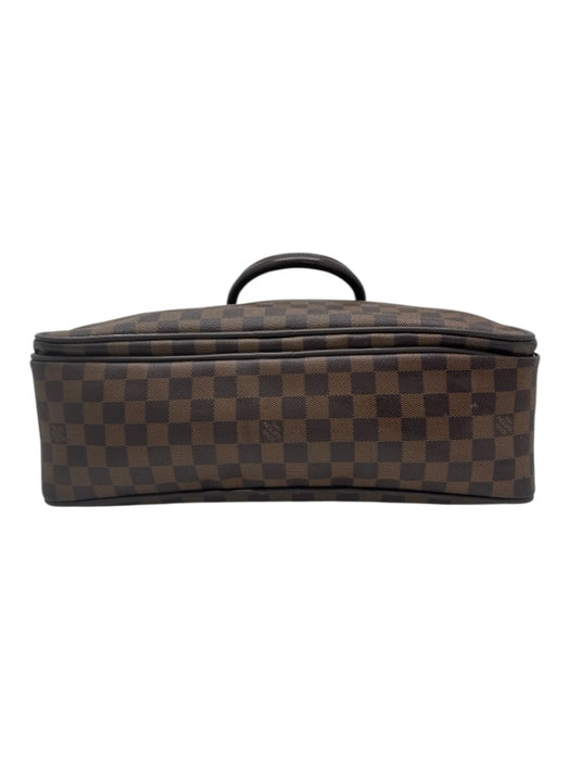 Louis Vuitton Brown & Beige Leather Damier Zip Pockets Men's Bag Brown & Beige