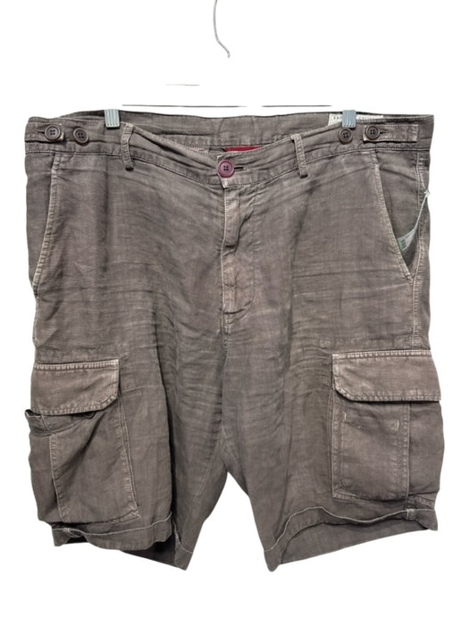 Brunello Cucinelli Size 54 Brown Linen Cargo Pocket Men's Shorts Brown / 54
