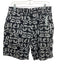 Phillip Plein Size XL Black & White Cotton All Over Print Men's Shorts Black & White / XL