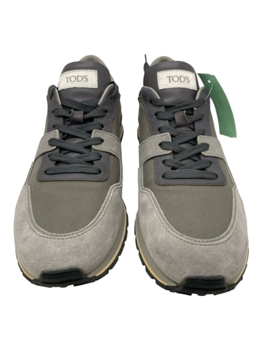 Tods Shoe Size 9 Gray Canvas & Suede Low Top Lace Up Men's Shoes Gray / 9