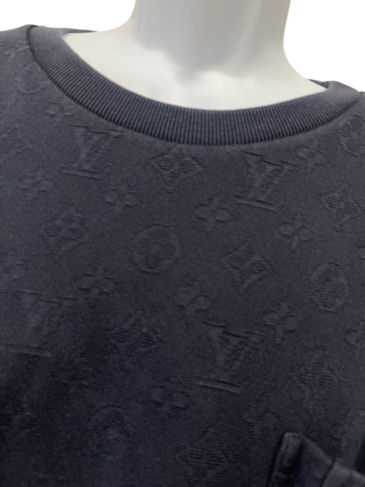 Louis Vuitton Size XXL Navy Blue Cotton All Over Print Men's Short Sleeve Navy Blue / XXL