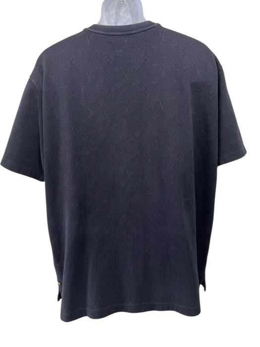 Louis Vuitton Size XXL Navy Blue Cotton All Over Print Men's Short Sleeve Navy Blue / XXL