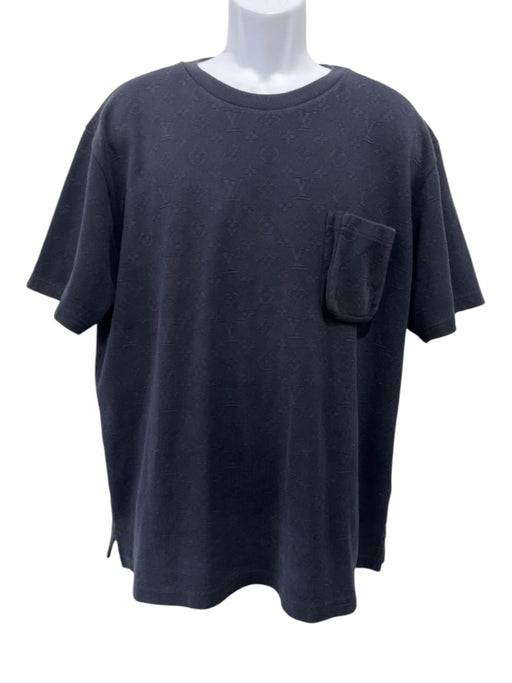 Louis Vuitton Size XXL Navy Blue Cotton All Over Print Men's Short Sleeve Navy Blue / XXL