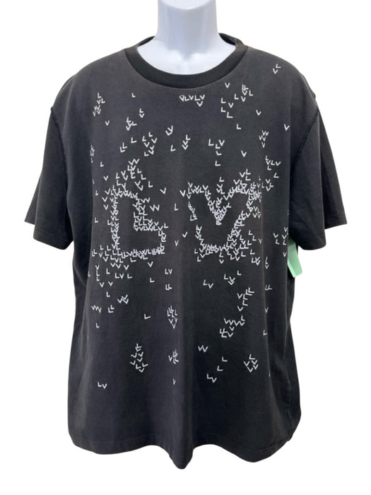 Louis Vuitton Size XXL Black & White Cotton Graphic Men's Short Sleeve Black & White / XXL