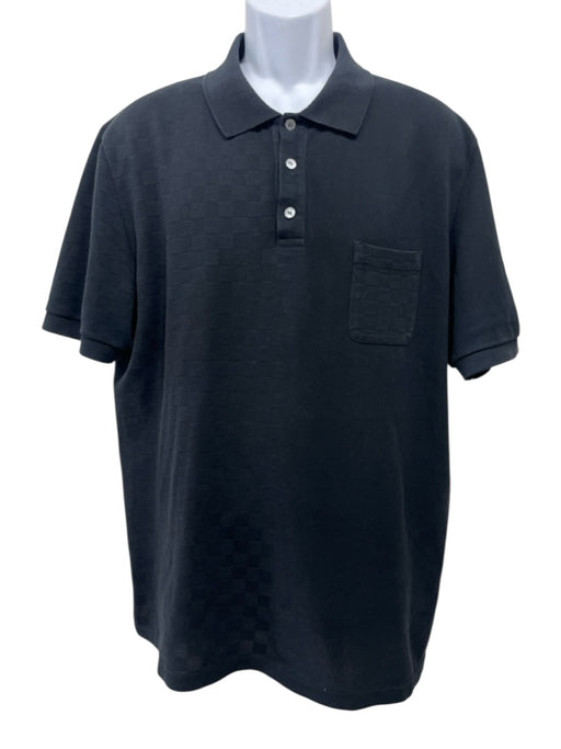 Louis Vuitton Size 4L Black Cotton Polo Men's Short Sleeve Black / 4L