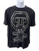 Phillip Plein Size XL Black Cotton Men's Short Sleeve Black / XL