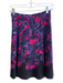 Elie Tahari Size Est S Purple, pink & black No Fabric Tag Pleated Zip Back Skirt Purple, pink & black / Est S