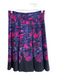 Elie Tahari Size Est S Purple, pink & black No Fabric Tag Pleated Zip Back Skirt Purple, pink & black / Est S
