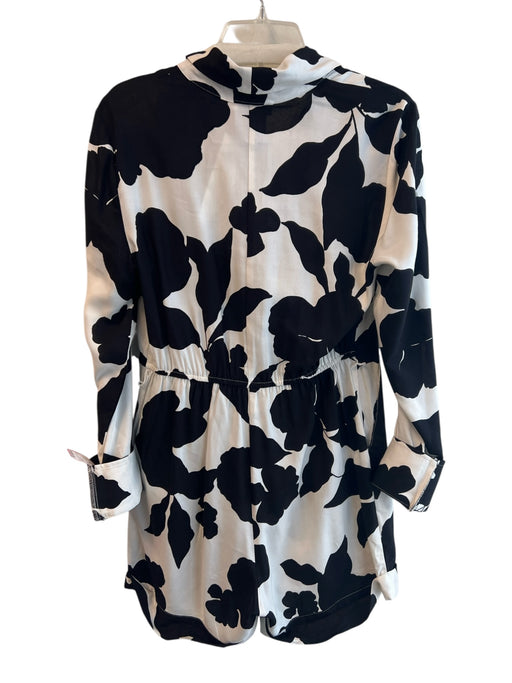 Sanctuary Size XS Black & White No Fabric Tag Collared Button Up Romper Black & White / XS
