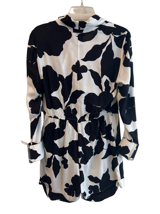 Sanctuary Size XS Black & White No Fabric Tag Collared Button Up Romper Black & White / XS