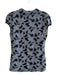 Gracia Size S Black & Blue Polyester Blend Sleeveless Mesh Overlay Floral Top Black & Blue / S