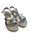 Marc Fisher Shoe Size 6 Silver leather and cork Slip On Almond Toe Strappy Shoes Silver / 6