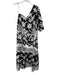 MNG Size 6 Black & White Polyester floral print One Sleeve Dress Black & White / 6
