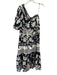 MNG Size 6 Black & White Polyester floral print One Sleeve Dress Black & White / 6