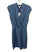 Reiss Size 0 Blue Polyester Sleeveless V Neck Snap Button Dress Blue / 0
