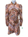 Zimmermann Size 1 Orange & Multi Linen Button Front Zip Back Paisley Dress Orange & Multi / 1