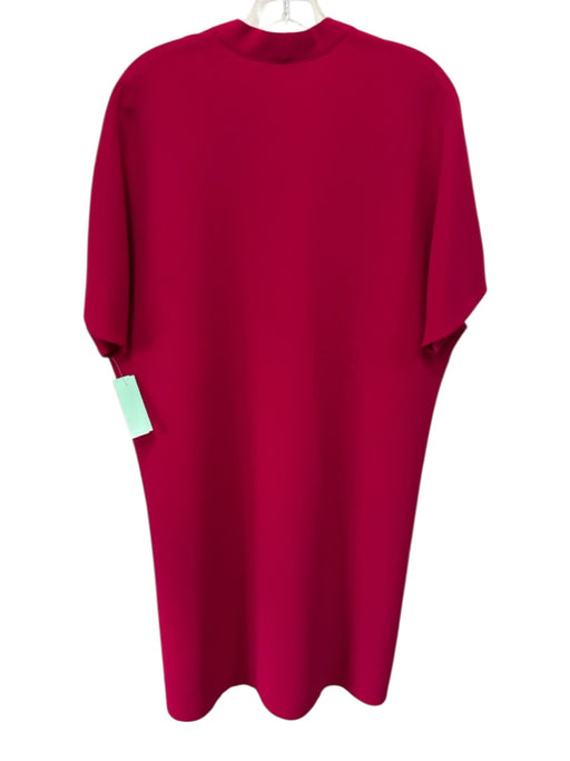 Vince Size S Red Polyester V Neck Sleeveless Below Knee Pintuck Dress Red / S