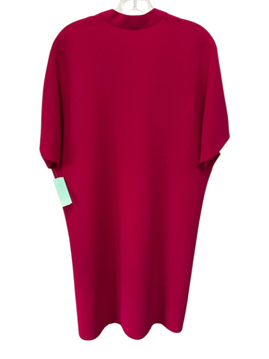Vince Size S Red Polyester V Neck Sleeveless Below Knee Pintuck Dress Red / S