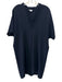 Vince Size S Black Polyester V Neck Sleeveless Below Knee Pintuck Dress Black / S