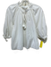 Omika Size XS White Cotton Embroidered Detail Button Detail Puff Sleeve Top White / XS