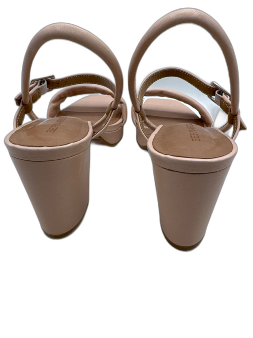 Bernardo Shoe Size 7 Ballet Pink Leather Block Heel Open Square toe Sandals Ballet Pink / 7