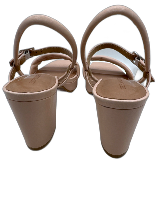 Bernardo Shoe Size 7 Ballet Pink Leather Block Heel Open Square toe Sandals Ballet Pink / 7