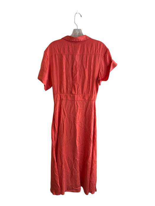 Equipment Femme Size 6 coral Silk Blend Lapel Button Down Short Sleeve Dress coral / 6