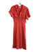 Equipment Femme Size 6 coral Silk Blend Lapel Button Down Short Sleeve Dress coral / 6