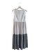 Joie Size S White & Gray Linen & Viscose V Neck Sleeveless Color Block Dress White & Gray / S