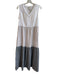 Joie Size S White & Gray Linen & Viscose V Neck Sleeveless Color Block Dress White & Gray / S