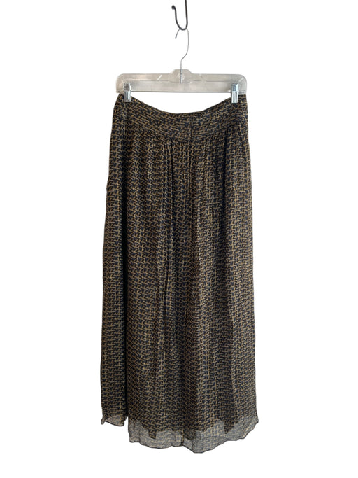Zadig & Voltaire Size 40 Black & Green Viscose Back Zip Sheer Overlay Maxi Skirt Black & Green / 40
