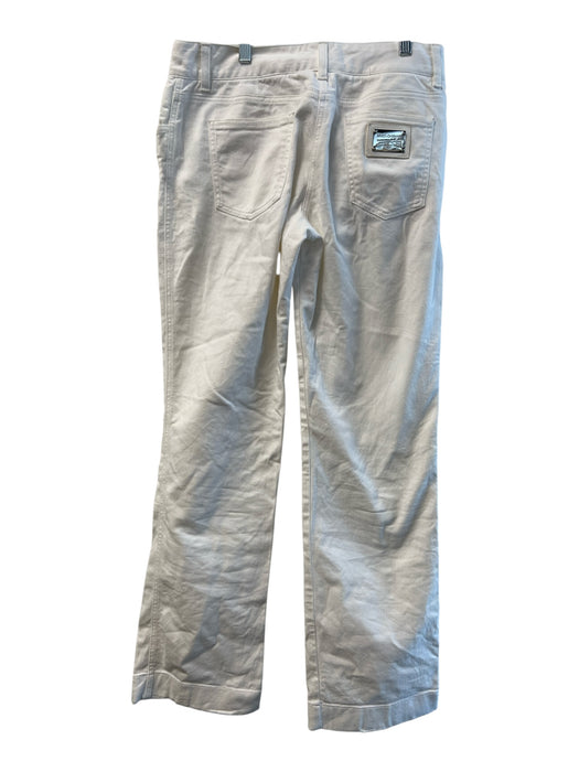 Dolce & Gabbana Size 44 White Cotton Mid Rise Zip Fly 5 Pocket Jeans White / 44