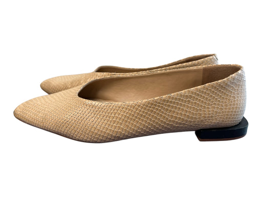 Saks Fifth Avenue Shoe Size 10 Tan Leather Reptile Embossed Pointed Toe Shoes Tan / 10