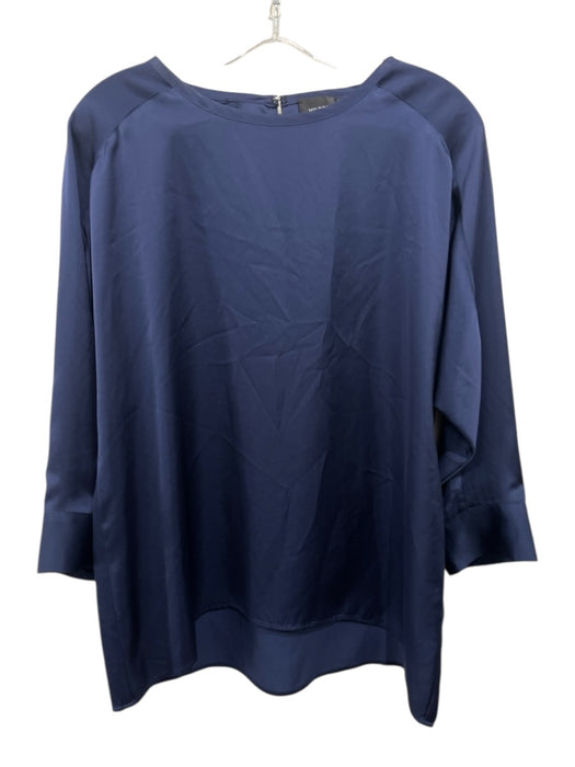 Hilton Hollis Size M Navy Blue Triacetate Blend 3/4 Sleeve Round Neck Top Navy Blue / M