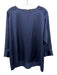 Hilton Hollis Size M Navy Blue Triacetate Blend 3/4 Sleeve Round Neck Top Navy Blue / M