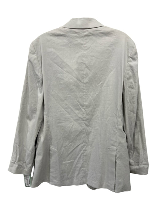 Theory Size M / 8 Light Gray Linen Blend Two Button Flap Pocket Blazer Jacket Light Gray / M / 8