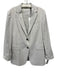 Theory Size M / 8 Light Gray Linen Blend Two Button Flap Pocket Blazer Jacket Light Gray / M / 8