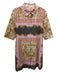 Dizzy Lizzie Size S Pink, Gray & Yellow Cotton 1/4 Button Starfish Dress Pink, Gray & Yellow / S