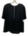 Lafayette 148 Size M Black Acetate Short Sleeve 1/2 Zip Side Slits Top Black / M