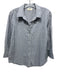 L'agence Size S/P Gray & White Cotton 3/4 Sleeve Striped Button Up & Collar Top Gray & White / S/P