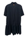 Lafayette 148 Size S Navy Cotton Short Sleeve Ladder Lace 3/4 Button Dress Navy / S