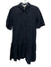 Lafayette 148 Size S Navy Cotton Short Sleeve Ladder Lace 3/4 Button Dress Navy / S