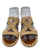 Carrie Forbes Shoe Size 37 Beige & Brown Raffia whipstitch trim Slide Sandals Beige & Brown / 37