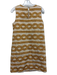 Cartolina Size XS Beige & Yellow Cotton & Linen Embroidered Stripe Keyhole Dress Beige & Yellow / XS