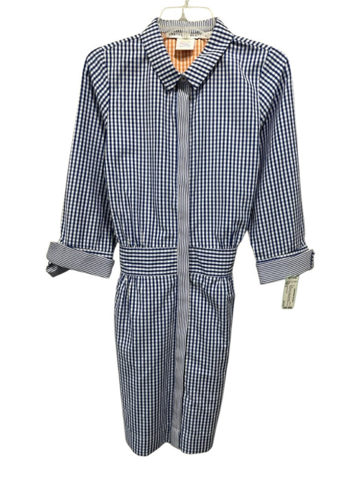 Gretchen Scott Size S Blue & White Cotton & Polyester Gingham Button Front Dress Blue & White / S