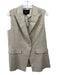 Lafayette 148 Size M Taupe Beige Silk & Cotton Embellished Detail Collar Vest Taupe Beige / M