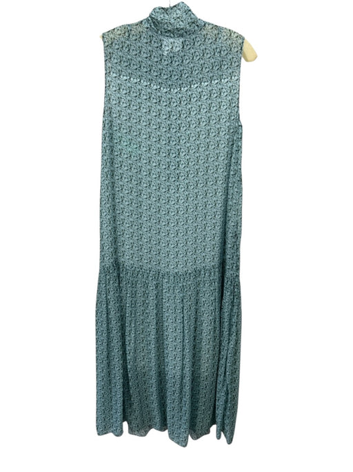 Akris Punto Size M Blue, Green & White Viscose Abstract Floral Sleeveless Dress Blue, Green & White / M