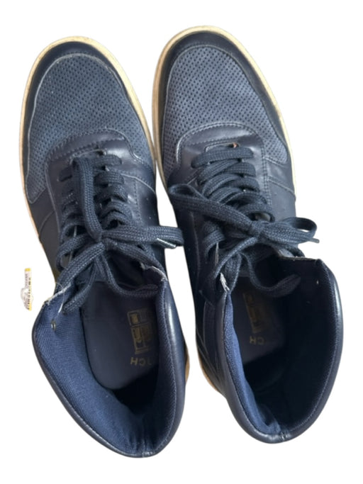 Scotch & Soda Shoe Size 9 AS IS Navy & Aqua Blue Leather Rubber Sole Sneakers Navy & Aqua Blue / 9