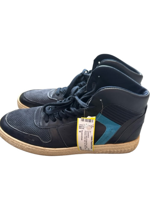 Scotch & Soda Shoe Size 9 AS IS Navy & Aqua Blue Leather Rubber Sole Sneakers Navy & Aqua Blue / 9